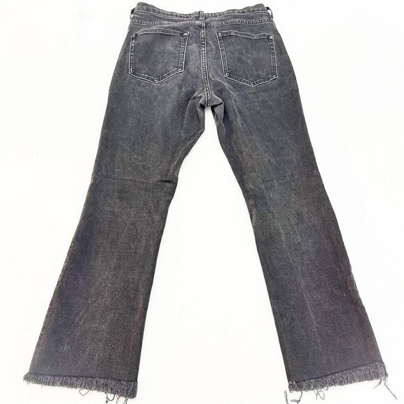 Everlane Charcoal Black Flare Leg Denim Jeans Raw Hem Size 30 - Picture 3 of 9